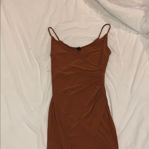 Burnt orange mini dress